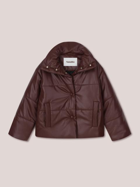 Nanushka HIDE - OKOBOR™ alt-leather puffer jacket - Plum chutney