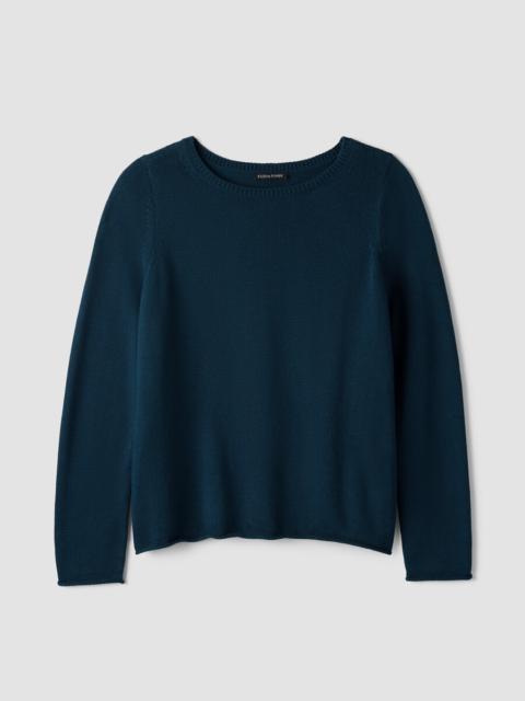 EILEEN FISHER Peruvian Cotton Blend Bateau Neck Top
