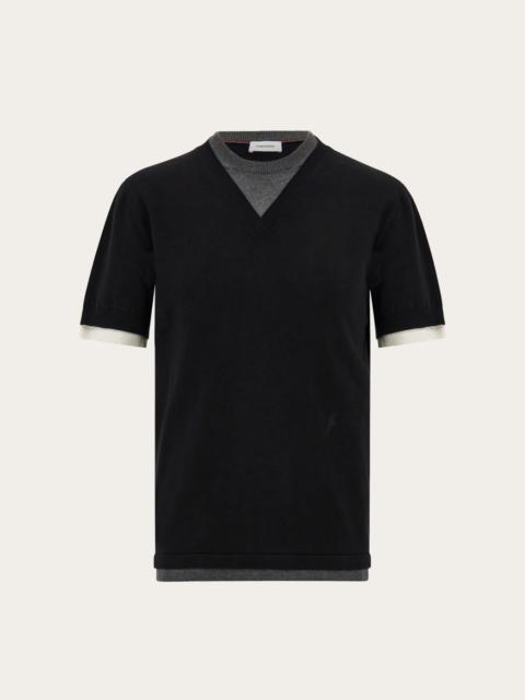 FERRAGAMO Layered knitted T-shirt