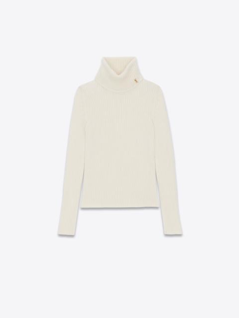 SAINT LAURENT turtleneck sweater in wool, cashmere and mohair