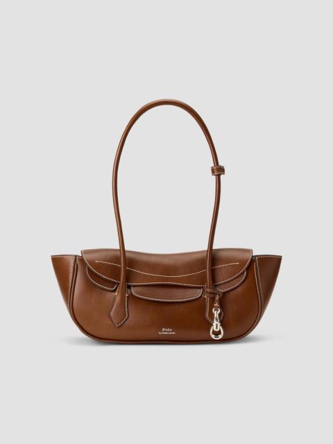 Polo Ralph Lauren Women's Shiny Tumbled Leather Shoulder Bag - Chestnut