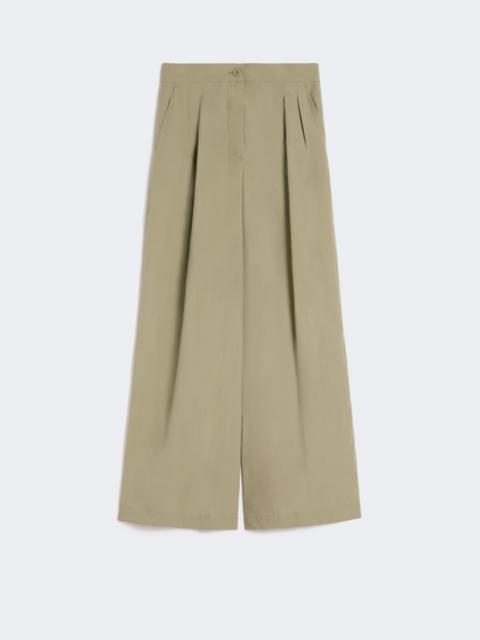 WEEKEND Max Mara Wide-leg cotton poplin trousers - OLIVE GREEN