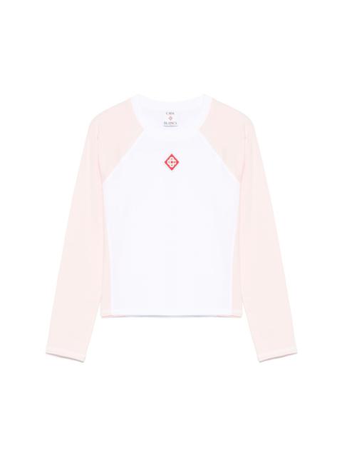 CASABLANCA diamond-logo cropped T-shirt