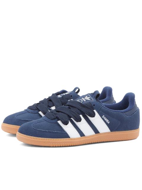 adidas gazelle silver green womens adidas Samba OG Comfort Closure Elastic Lace Shoes Kids White 4K