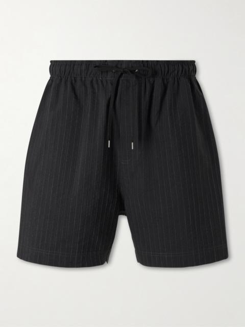 Studio Nicholson Starboard Wide-Leg Cotton and Wool-Blend Drawstring Shorts