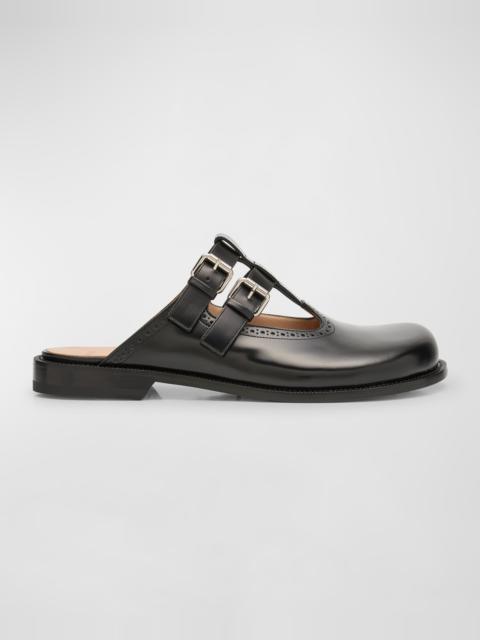 Loewe Men's Campo Leather Mary Jane Mules