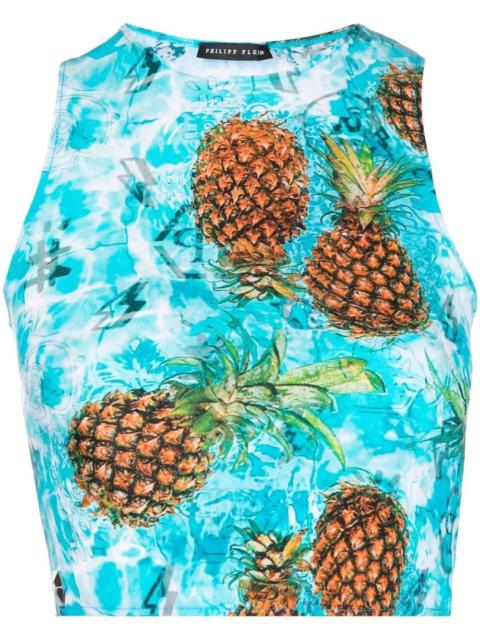 PHILIPP PLEIN Pineapple Skies crop top
