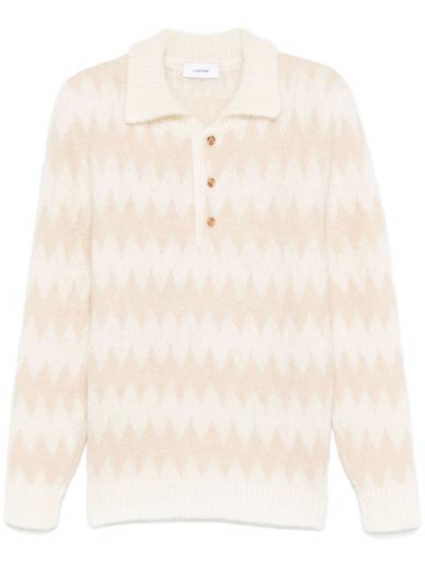 LARDINI zigzag polo sweater