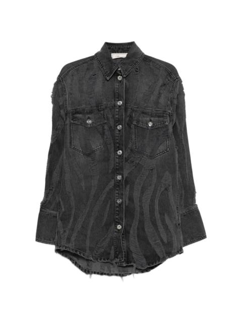 Blumarine distressed denim shirt