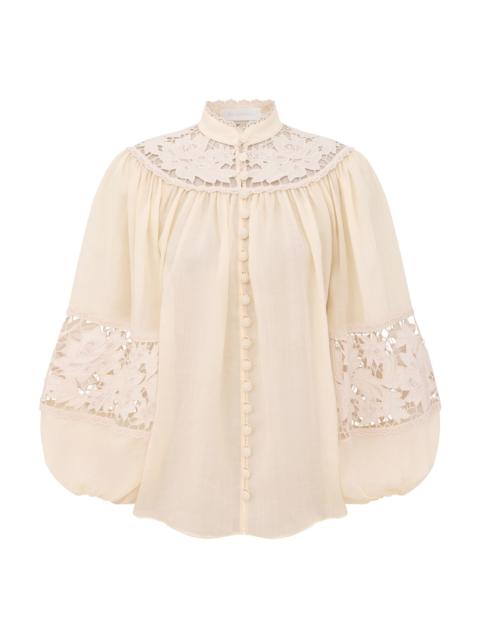 Zimmermann ECHO EMBROIDERED BLOUSE
