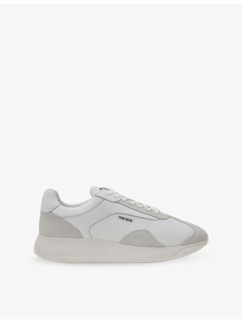 REISS Emmett V2 Bonded-Leather Suede Running Trainers