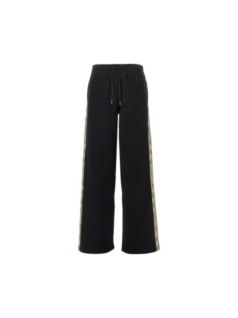 Burberry Burberry Sweatpants With Check Trimmings Black Women