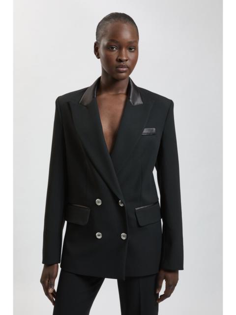 KAREN MILLEN Compact Stretch & Satin Mix Tux Tailored Jacket
