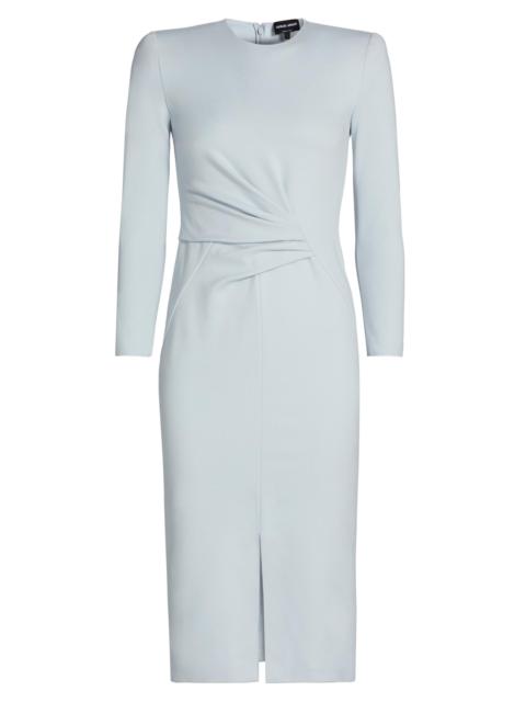 GIORGIO ARMANI Women's Gathered Jersey Dress - Pale Blue