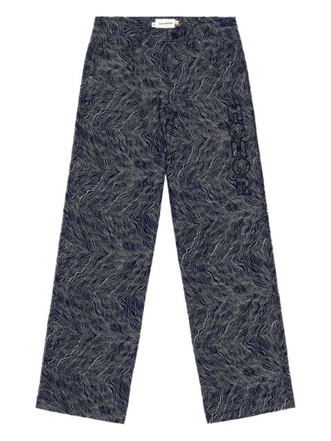 HONOR THE GIFT patterned-jacquard wide-leg trousers