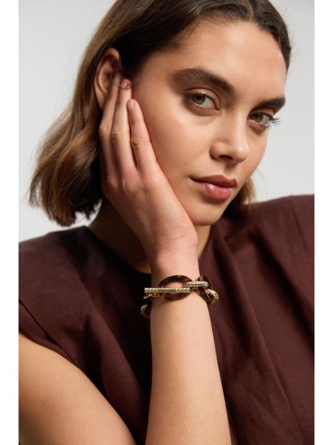 KAREN MILLEN Acrylic Chain Woven Link Bracelet