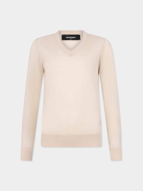 DSQUARED2 D2 UPSIDE DOWN V NECK PULLOVER
