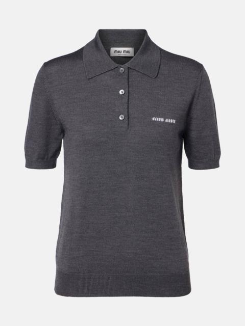 Miu Miu Logo wool polo sweater