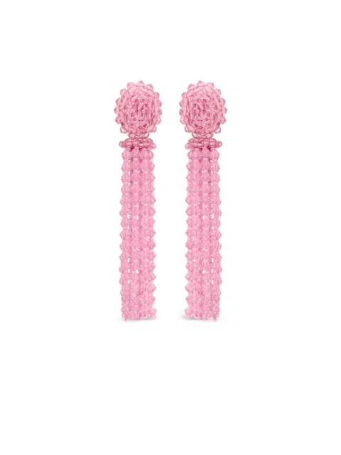 Oscar de la Renta beaded-embellishments tassel earrings
