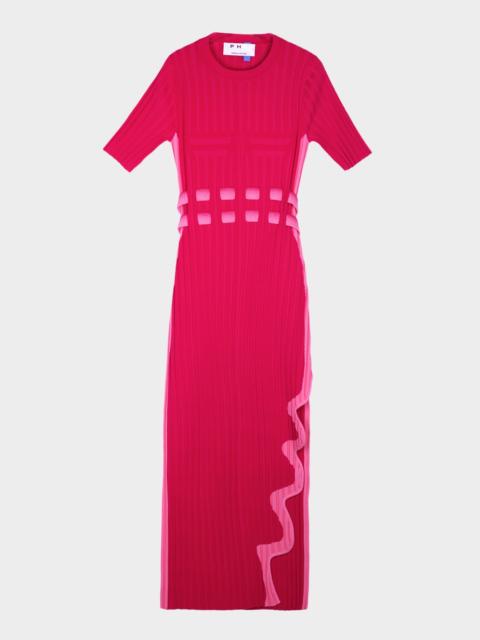 PH5 Jodie Pleated Midi Dress with Wavy Slit