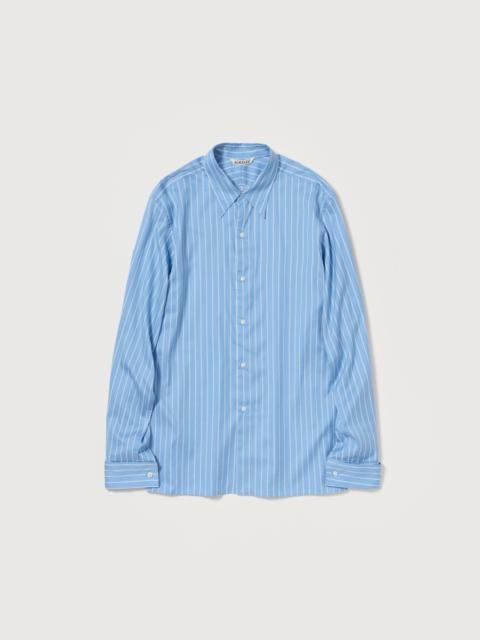 AURALEE COTTON SILK STRIPE DOUBLE-CUFF SHIRT