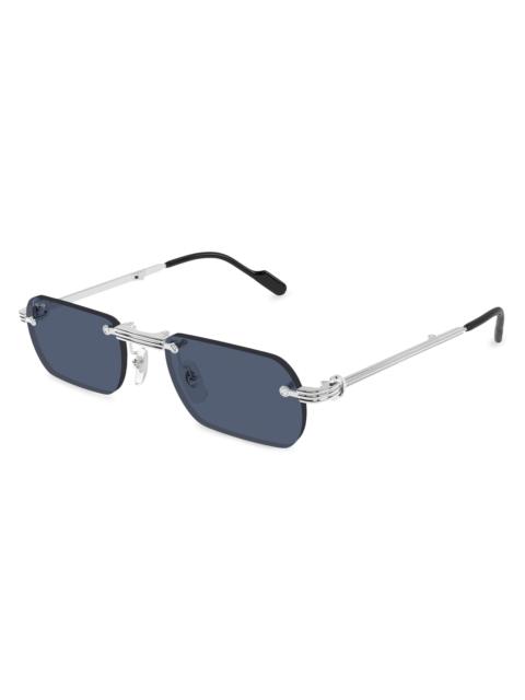 Cartier Men's Première De CT0499S 54MM Rectangular Sunglasses - Blue Silver