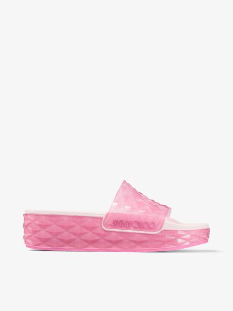 JIMMY CHOO Diamond Slide/F
Candy Pink Rubber Diamond Slides