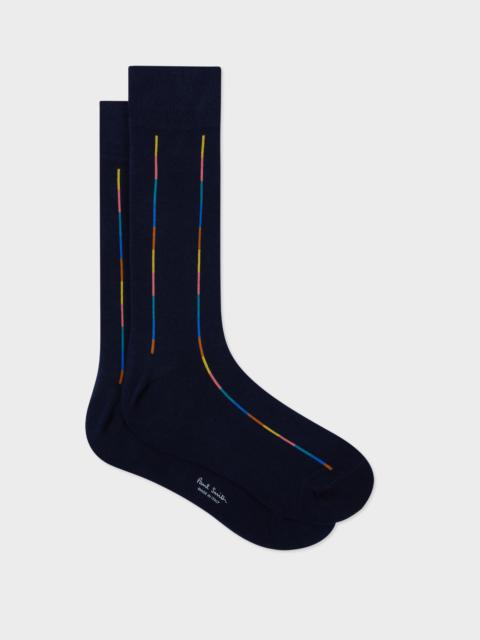 Dark Navy Thin 'Artist Stripe' Socks