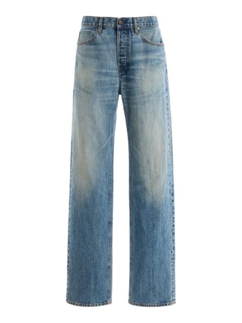 The Stack Rigid High-Rise Straight-Leg Jeans medium wash