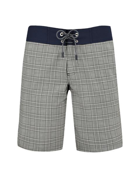 Men Merinos Wool Long Swim Trunks Prince de Galles