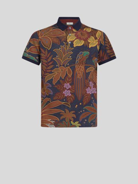 POLO SHIRT WITH PEACOCK PRINT