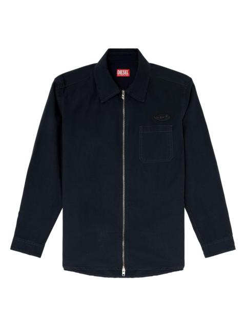 Diesel Men's Alias Logo Zip-Front Shirt Jacket - Black