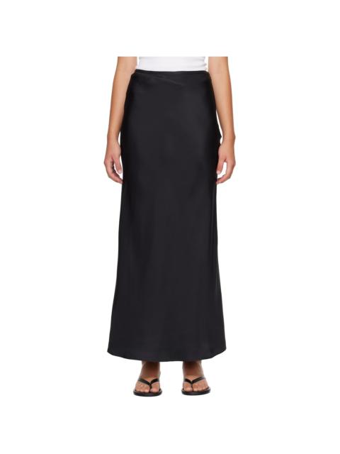 Loulou de Saison Black ELI Silk Twill Maxi Skirt