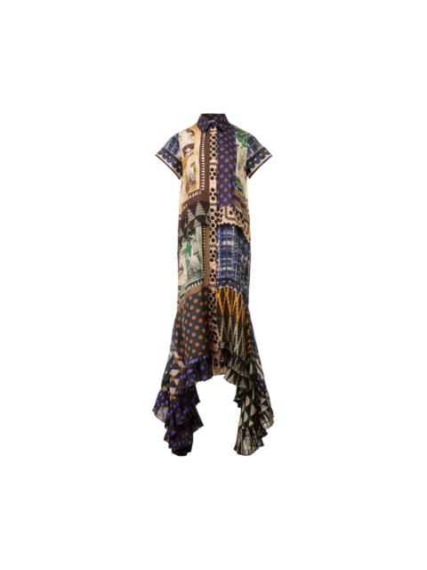 BIYAN Pleated Hem Linen Shirt Dress