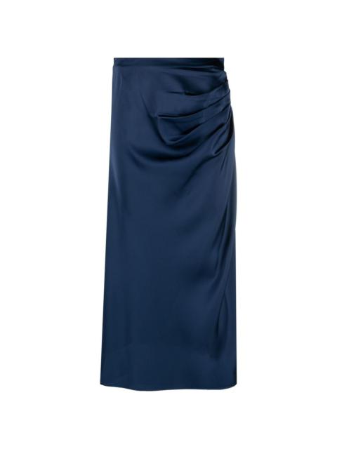 Marguerite ruched midi skirt