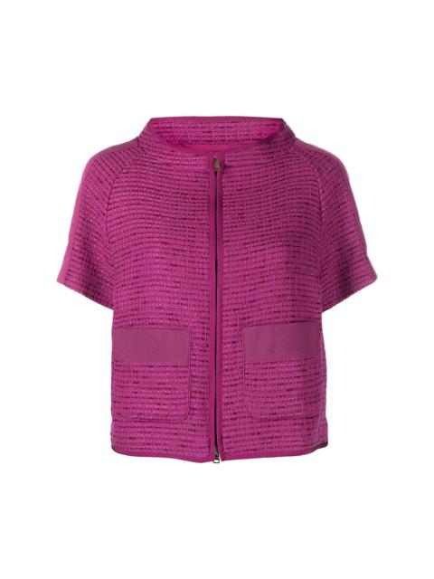 Herno short-sleeve tweed jacket