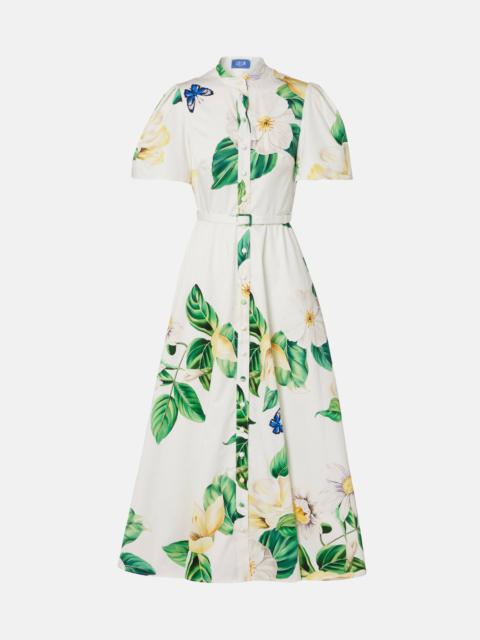LEO LIN Bianca floral cotton shirt dress