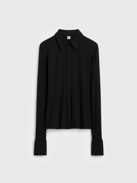 TOTEME Fitted jersey shirt black