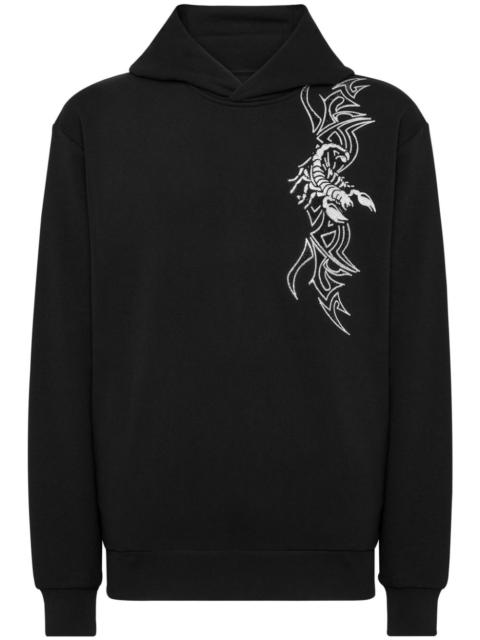 logo-print crystal-embellished hoodie