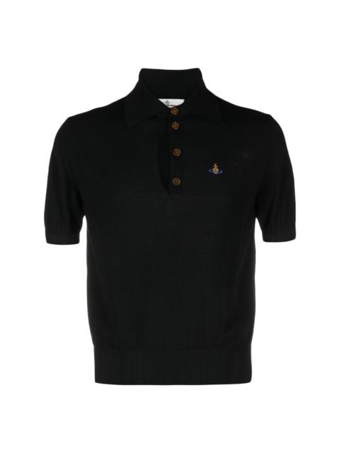 トップス vivienne westwood enbroidery polo shirt Vivienne Westwood embroidered-Orb Cotton Polo Shirt | White