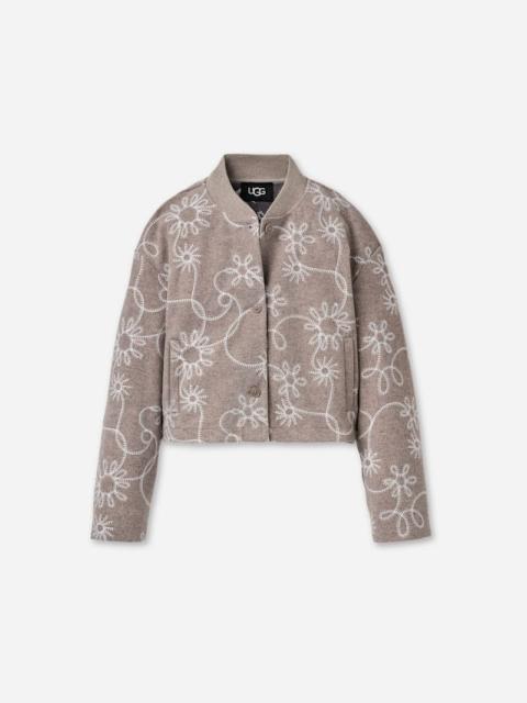UGG ® Women's Botanic Embroidered Jacket in Oyster Heather