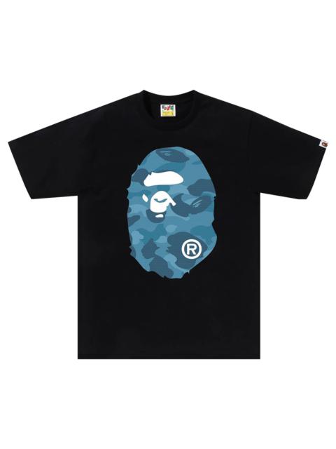 BAPE Honeycomb Camo Big Ape Head Tee 'Black/Blue'