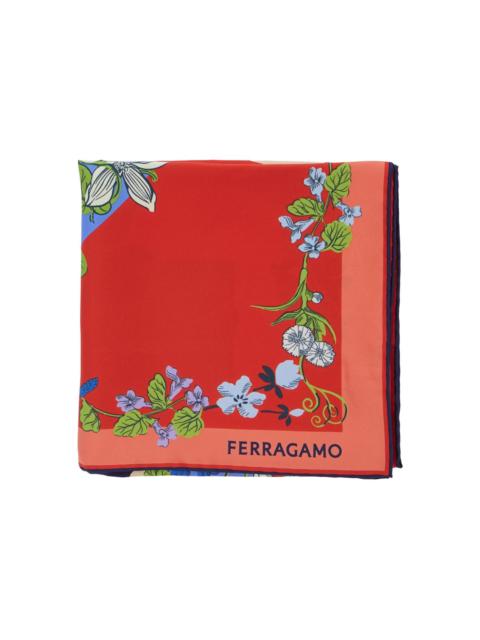 FERRAGAMO floral-print logo scarf