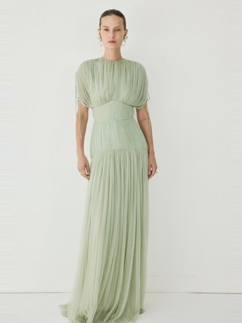 De La Vali NYMERA MAXI DRESS IN SAGE GREEN TULLE