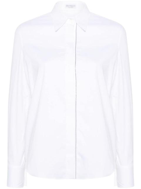 Brunello Cucinelli beaded-trim poplin shirt