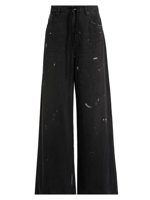 MM6 Maison Margiela Women's Paint Splatter Wide Leg Jeans - Black
