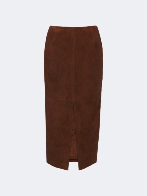 ROTATE Suede pencil skirt