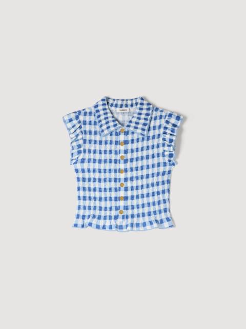 Sandro CHECK SMOCKED SHIRT