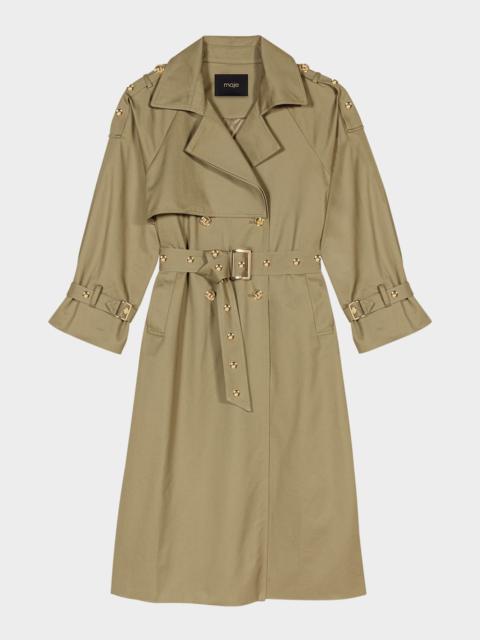maje Greena Studded Trench Coat