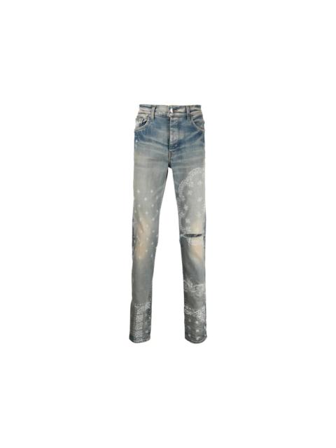 AMIRI AMIRI Bandana Print Skinny Jeans Clay Indigo